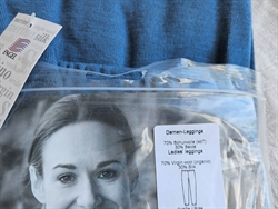 Leggins uld-silke støvet dueblå